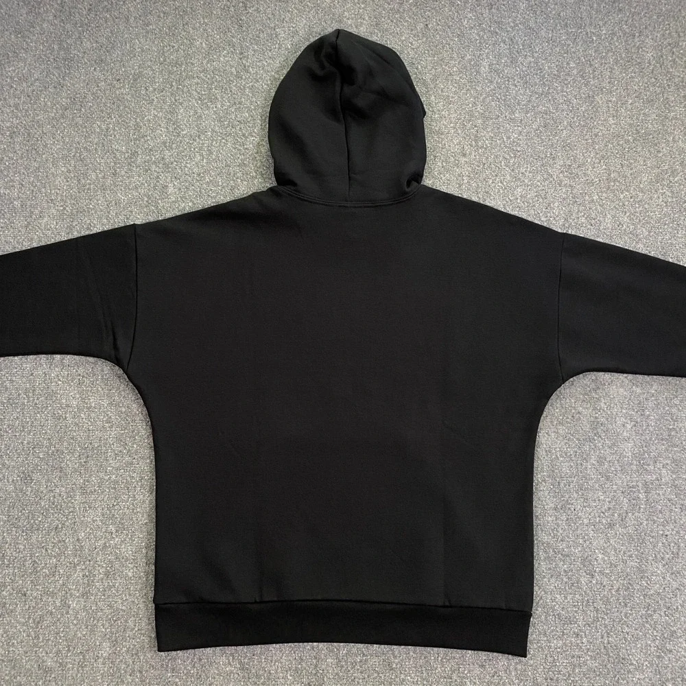 Adidas Abstract Trefoil Logo Hoodie Womens S Black Geometric Fleece Pullover